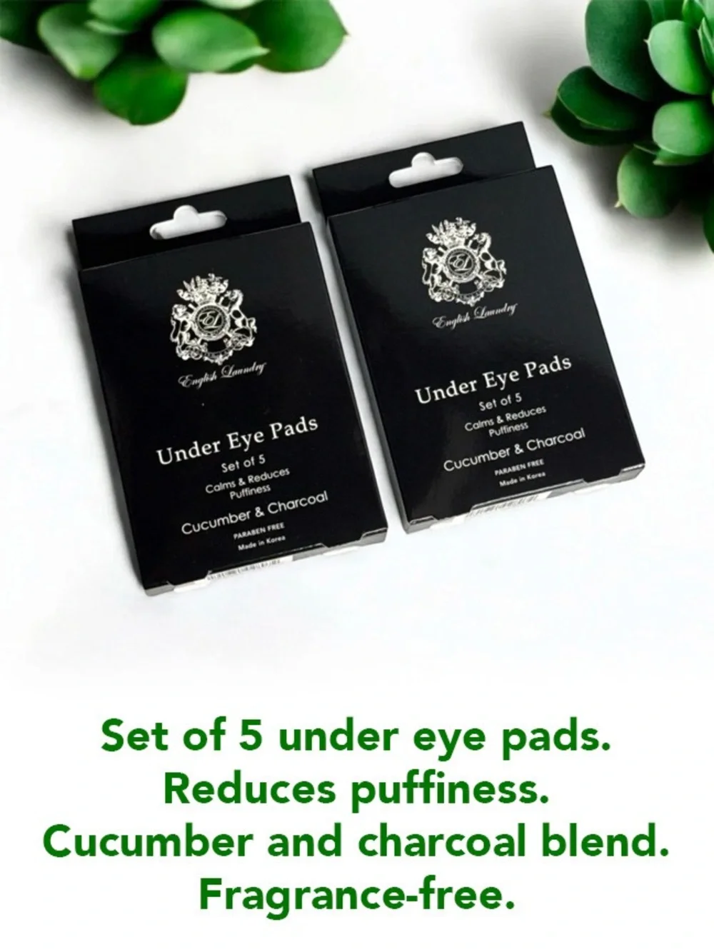 English Laundry Cucumber Charcoal Under Eye Pads Depuffing 5 pack Korean NEW